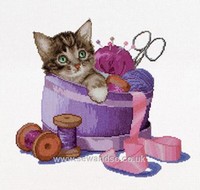 Kittens in Sewing Basket  Thea Gouverneur Lbg